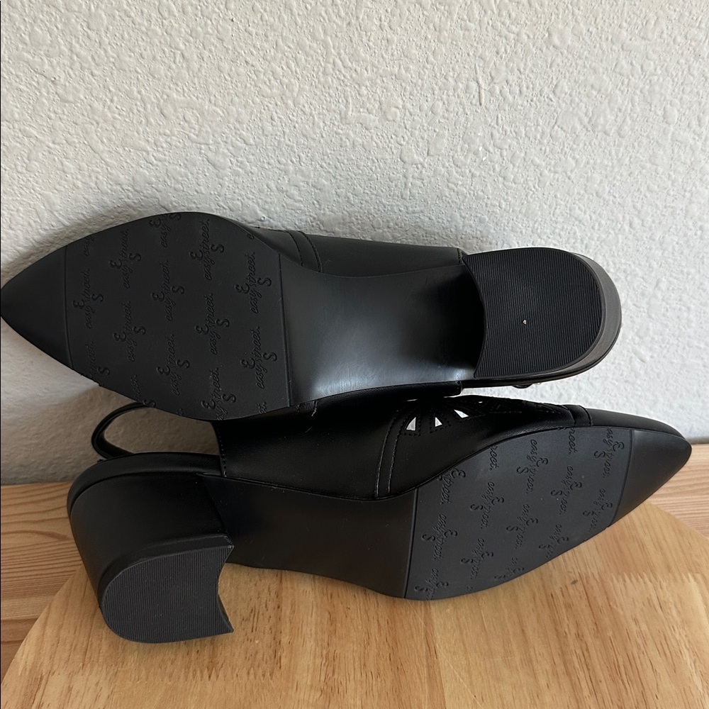 Easy Street Bizzy Womens Round Closed Toe Block Heel Pumps New Black View 5